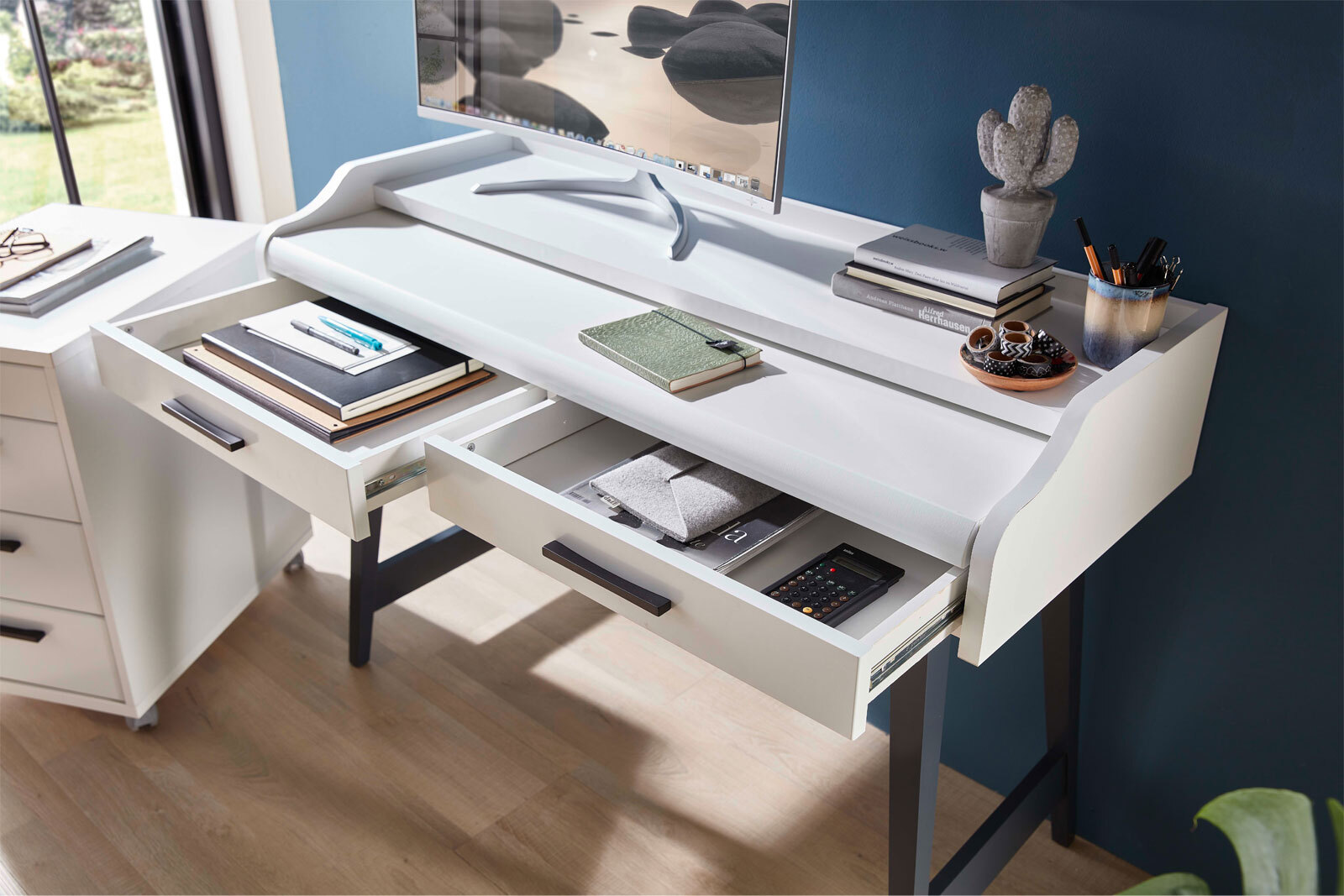 Schreibtisch Inno4Home 120x50 cm grau/weiß