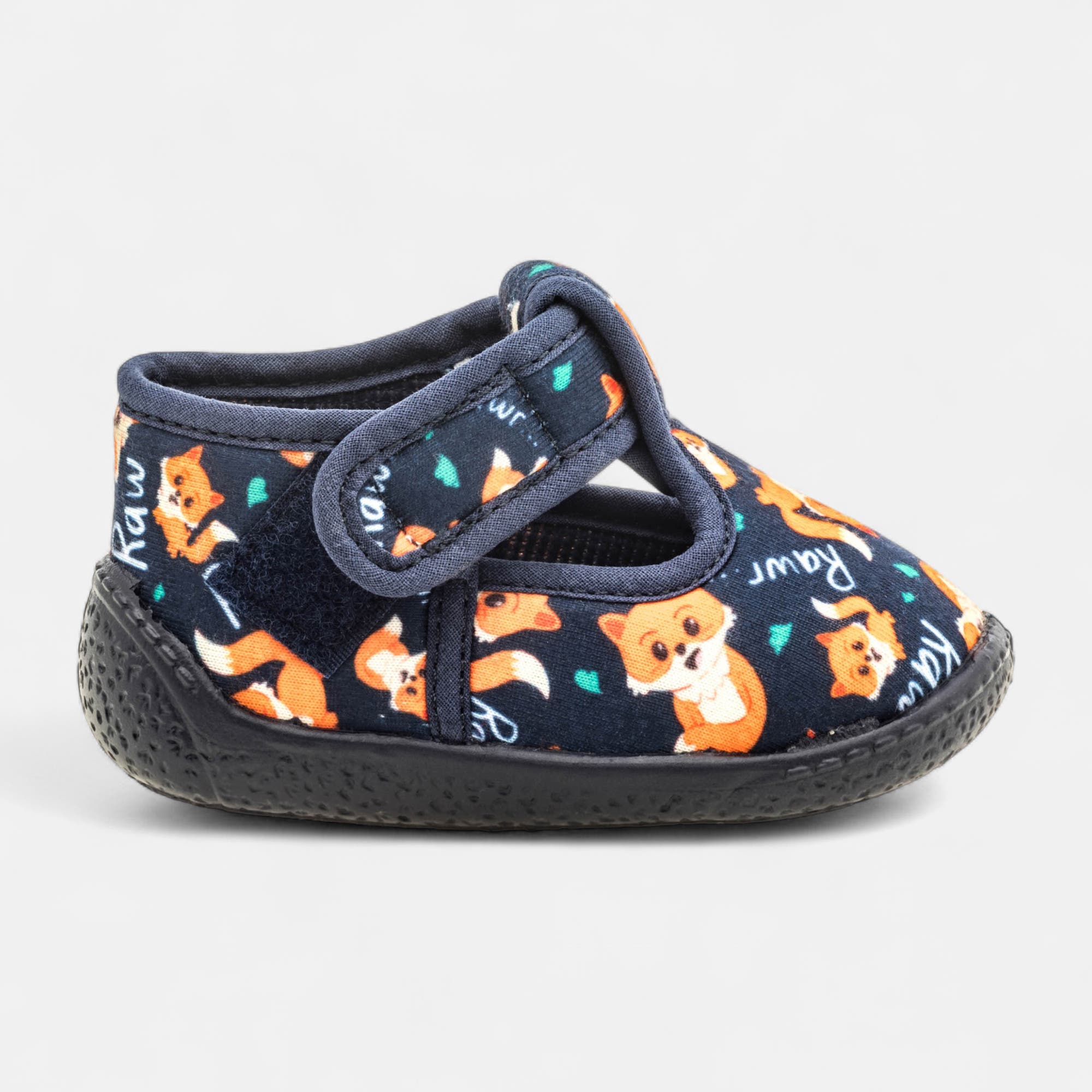 Pantoufles attaches velcros Bébé garçon bleu marine