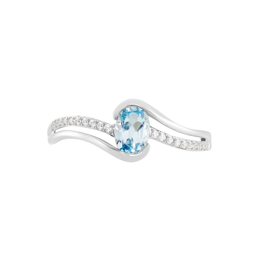 Bague Or Blanc Anja Topaze