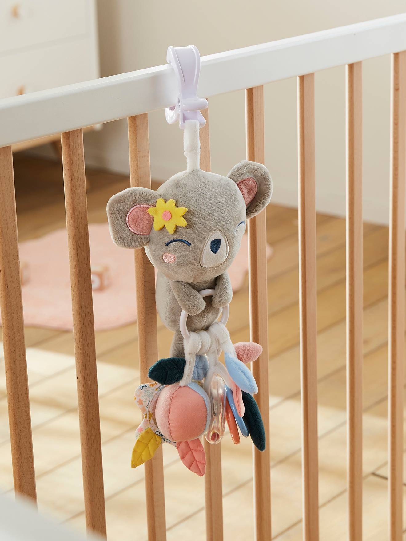 Jogo de estimulação com pinça lisa média Pink Koala com motivos