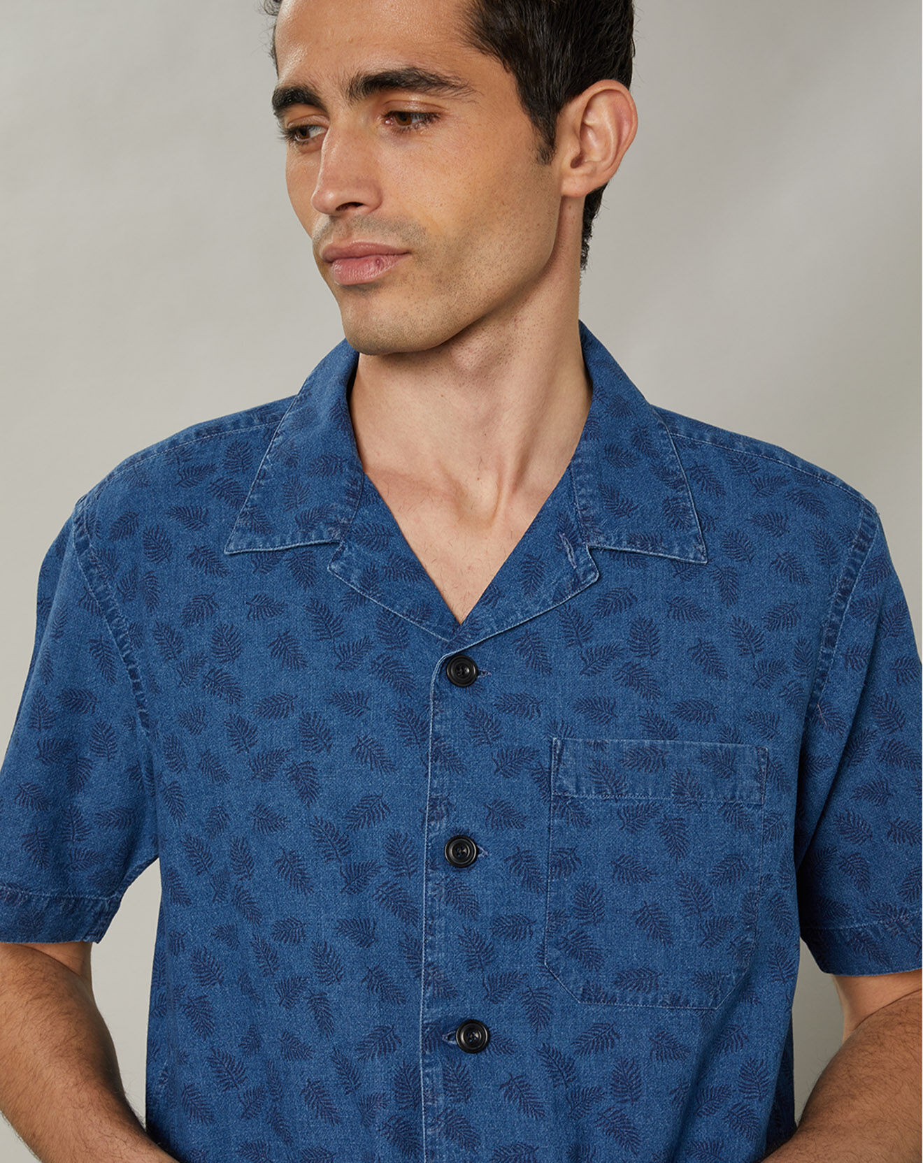 Hartford Chemise regular en Lin & Coton Phil indigo