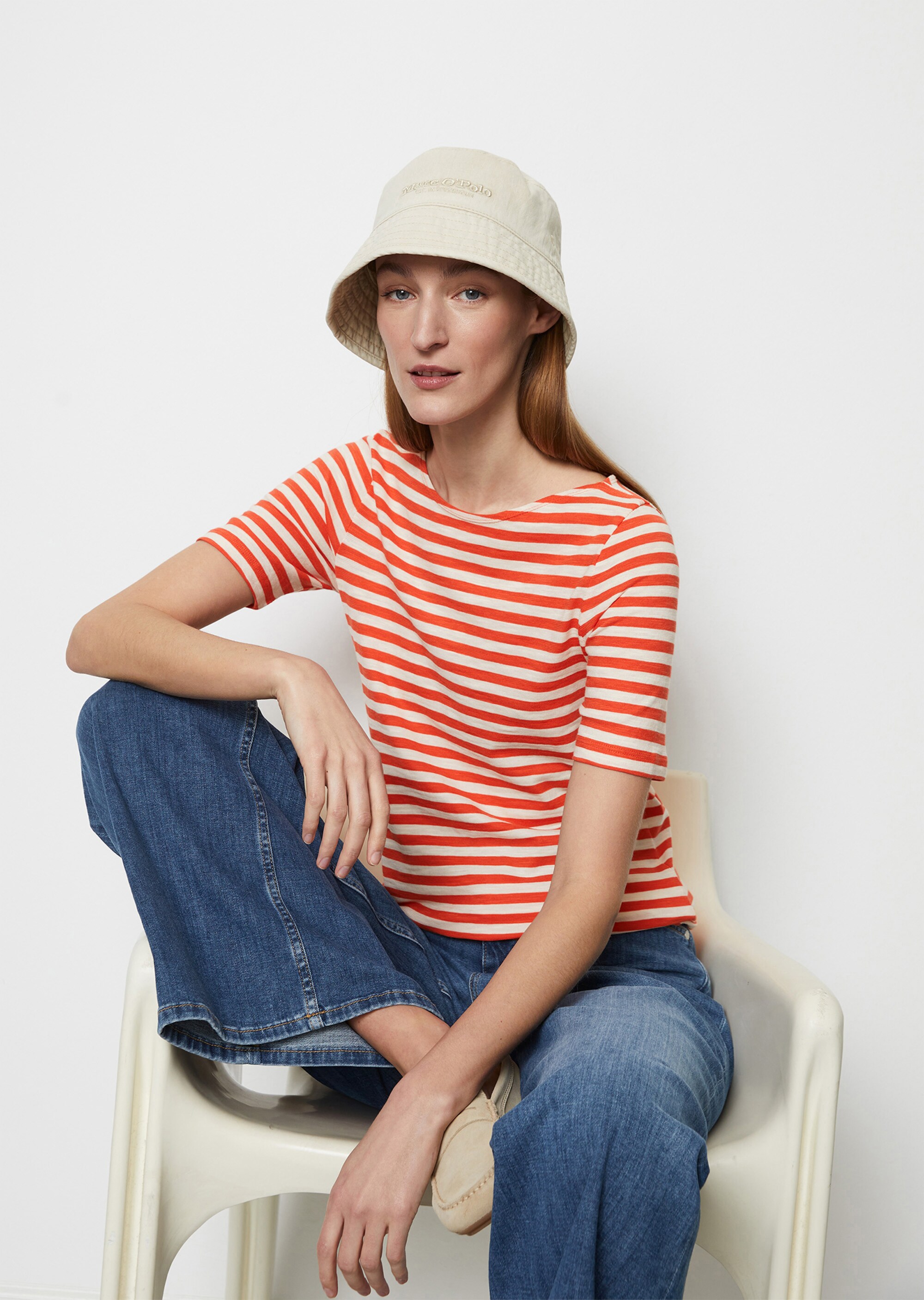 Gestreiftes T-Shirt slim aus Organic Cotton-Jersey