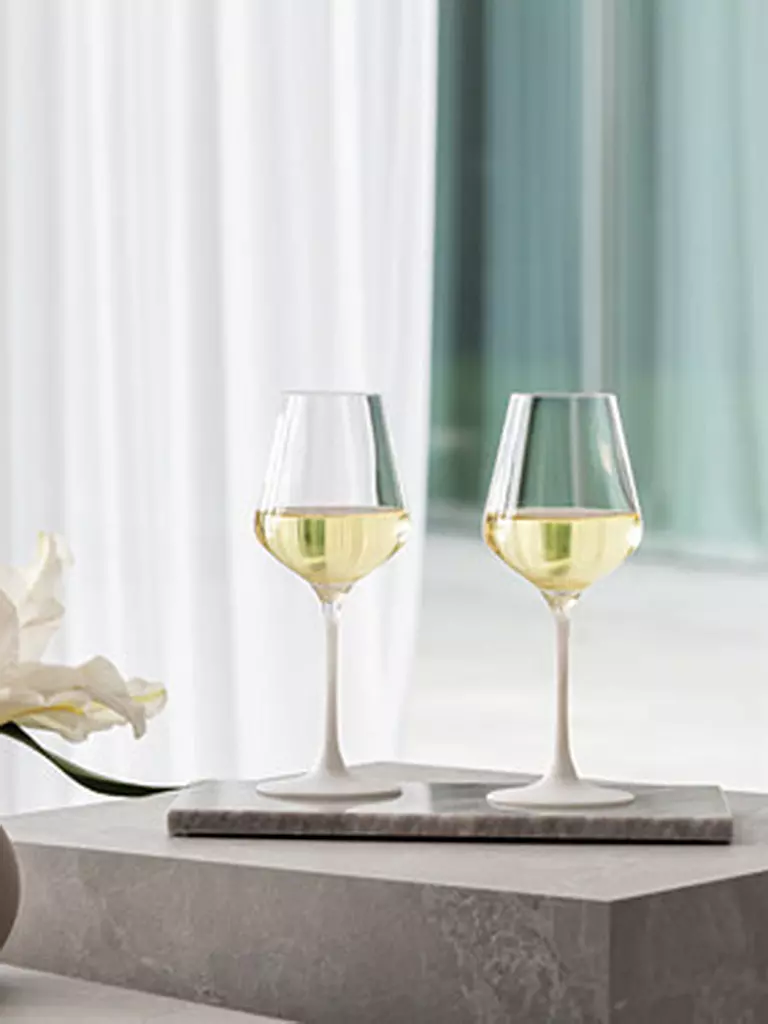 VILLEROY & BOCH Weissweinglas 4er Set MANUFACTURE ROCK BLANC GLAS weiss