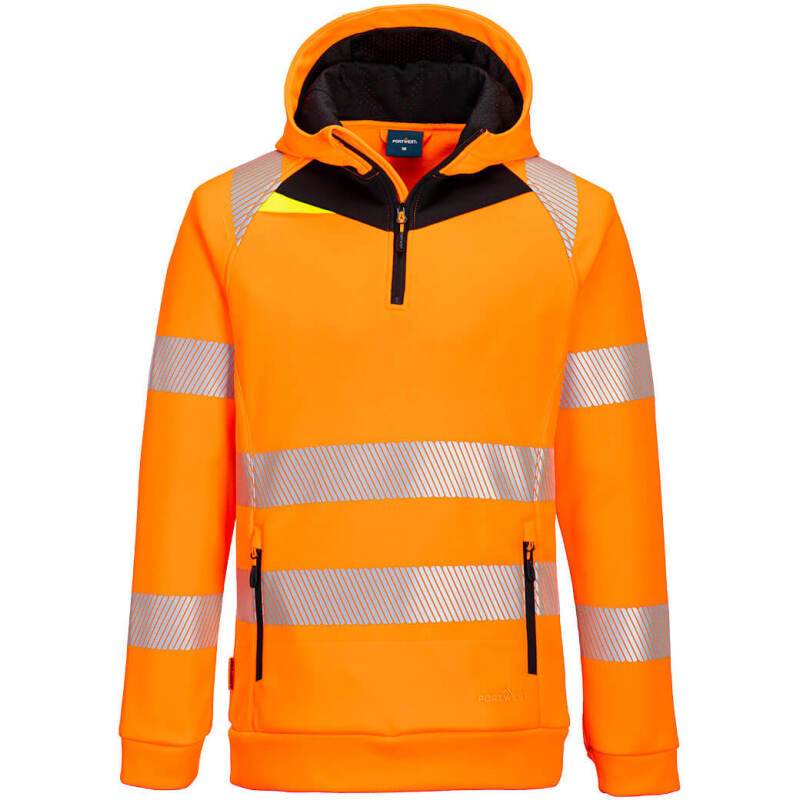 Portwest DX482 DX4 Hi-Vis 1/4 Zip Hoodie