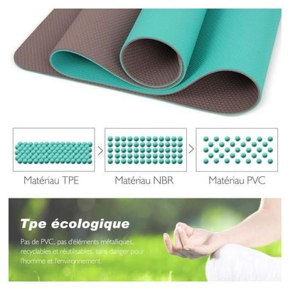 Tapis de Yoga  Tapis Gym  Couleur Vert Clair  183x61x0.6 cm  Tapis de Sol pour Sport  Fitness