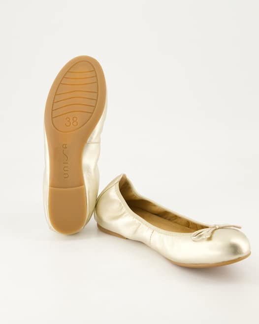 Unisa Acor Ballerinas in Gold