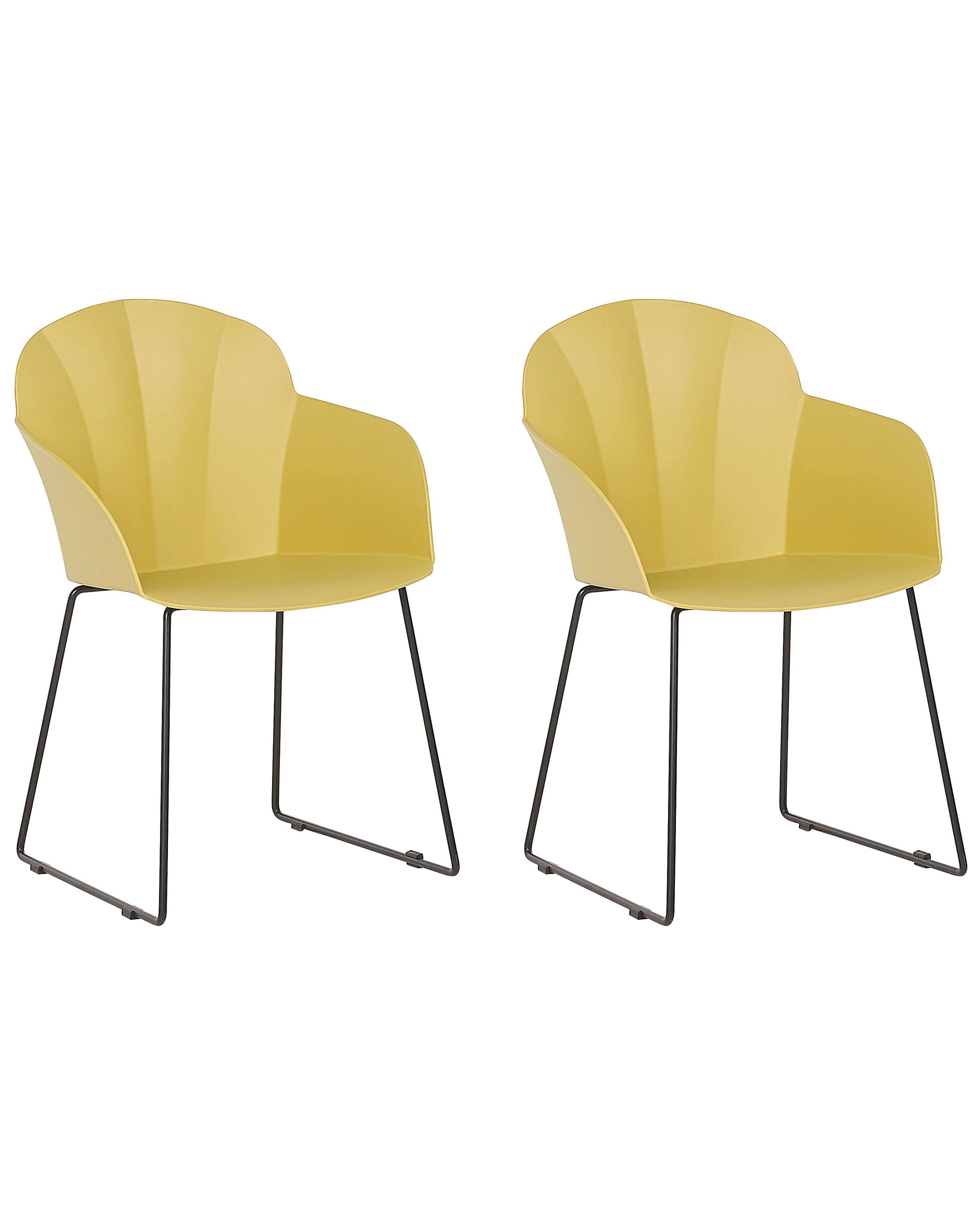 Set van 2 eetkamerstoelen SYLVA Geel