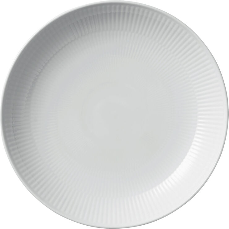 Royal Copenhagen HVID RIFLET MODERNE TALLERKEN 25 CM Hvid