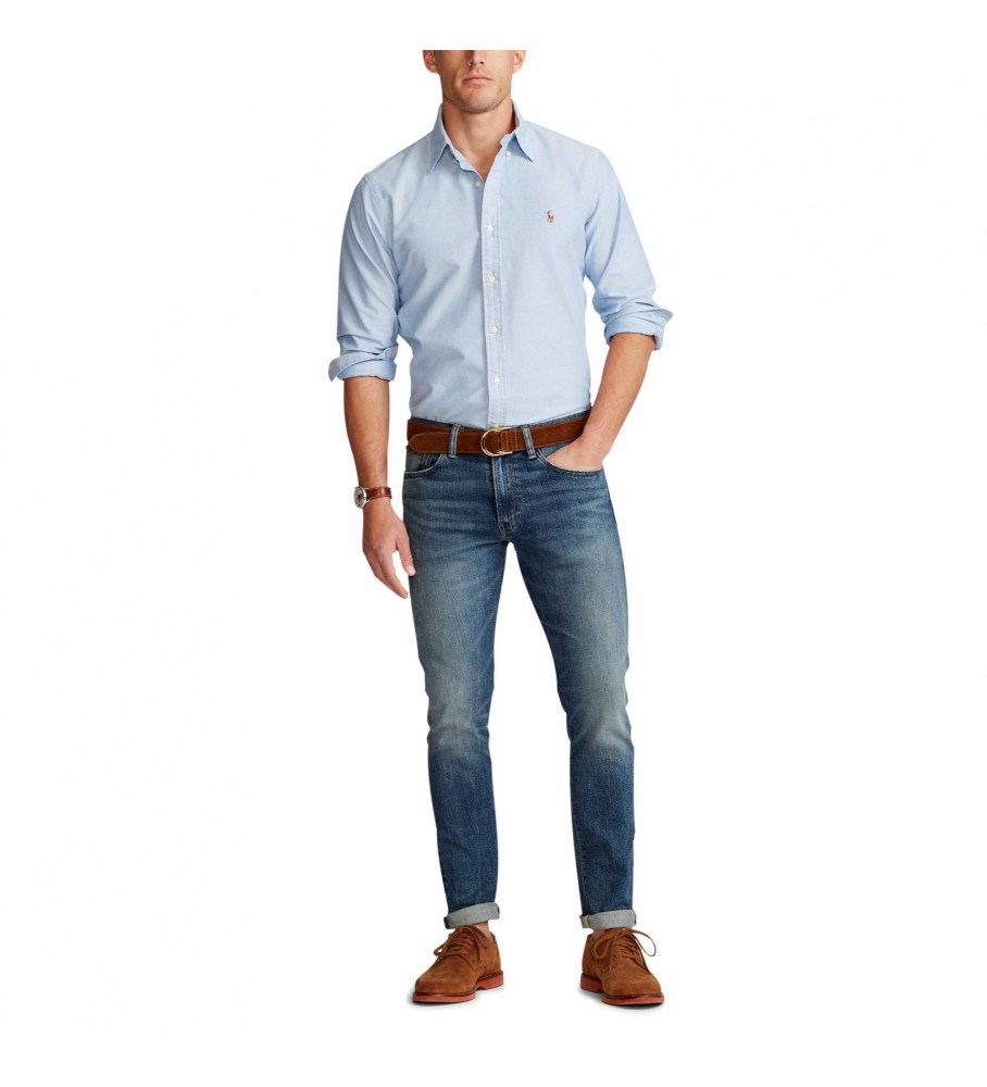 Camisa Ralph Lauren Custom Fit Oxford azul