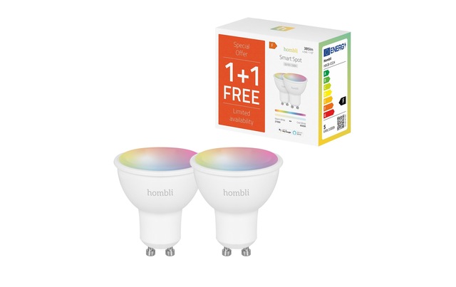 Hombli LED-Leuchtmittel »GU10 (4.5W) RGB + CCT 1+1 Pack« GU10 Farbwechsler