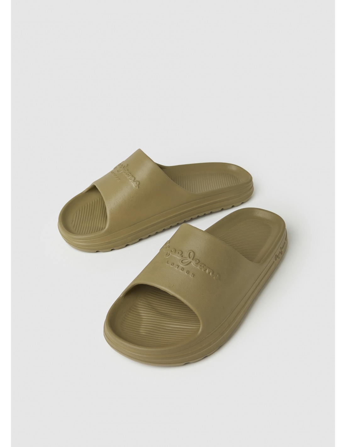 pepe jeans claquettes homme beach slide kaki
