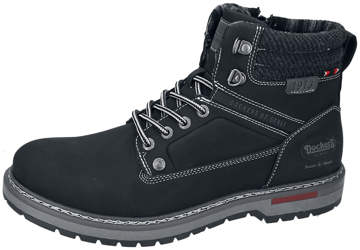 Bottines Noires | Dockers by Gerli Bottes lacées