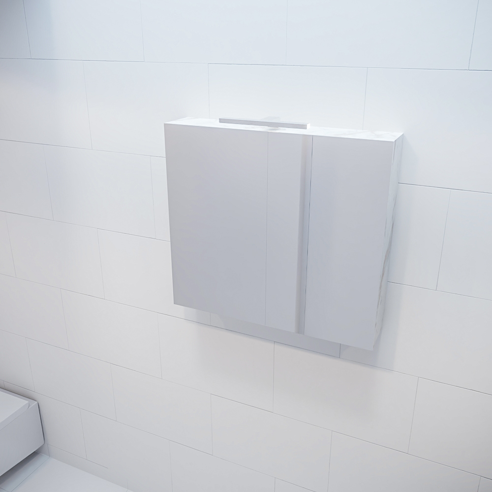 Mondiaz Cubb spiegelkast 80x70x16cm carrara met 2 deuren