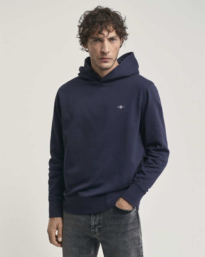 Gant REG EMB ARCHIVE SHIELD HOODIE Evening blue