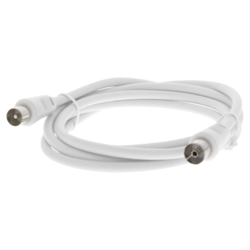 Q-Link coax kabel 1.5 meter stekker recht wit kabelkeur