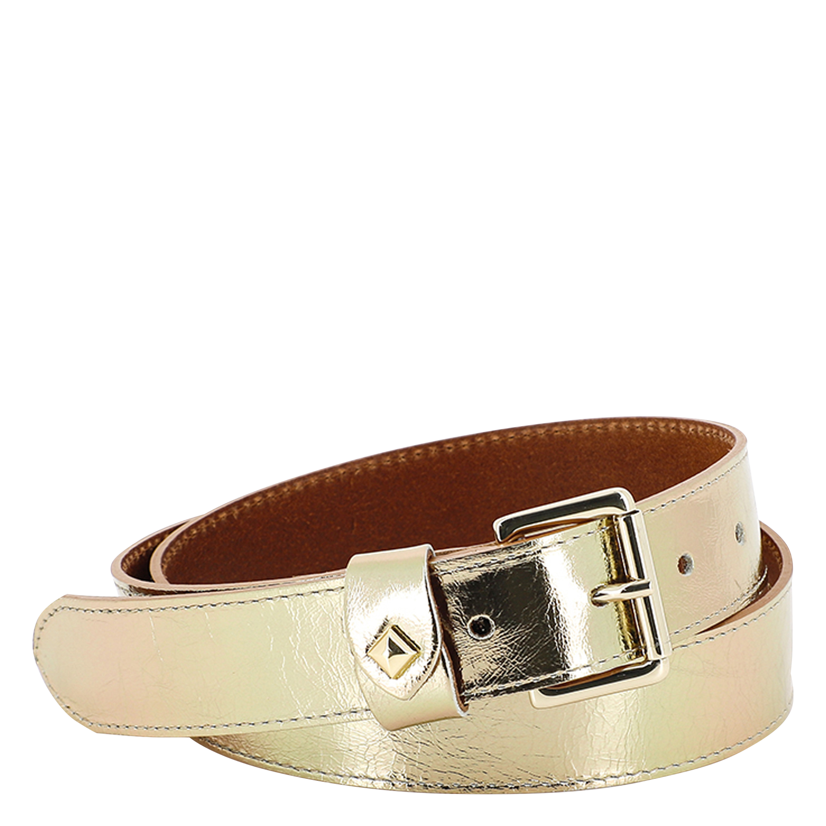 TURENNE LAMINATO - Ceinture à boucle en cuir| Doré