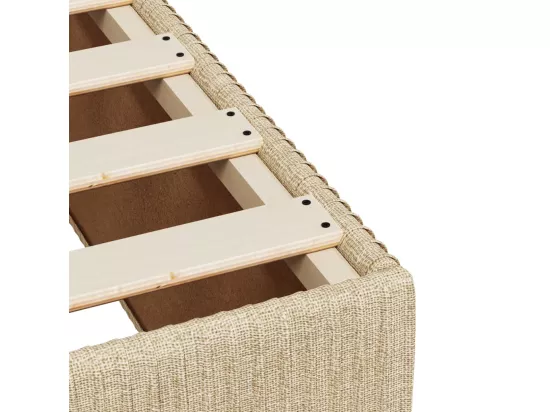 Sommier à lattes de lit avec matelas Crème 140x190 cm Tissu