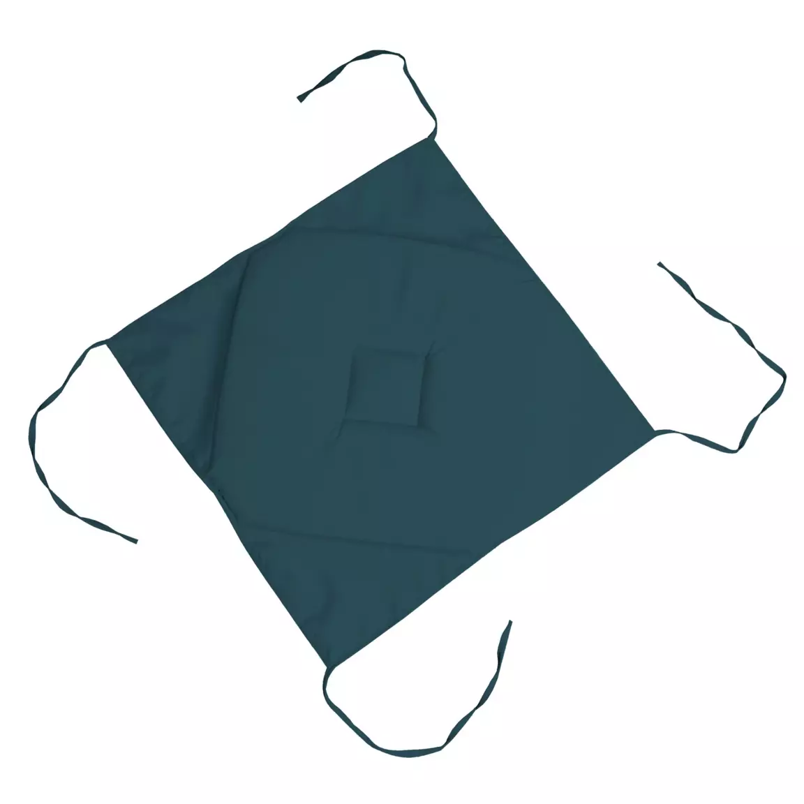 Galette de chaise carrée à rabats (40 cm) Nelson Bleu vert