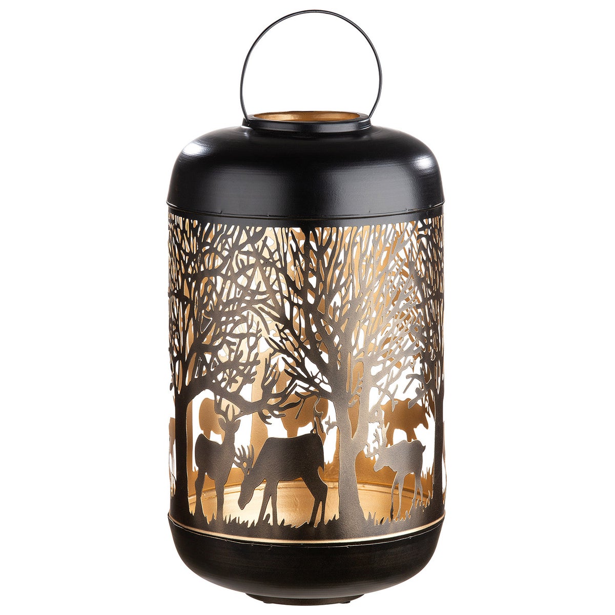 GILDE kaarsenhouder, hoogte 52cm, diameter 30cm, zwart metaal