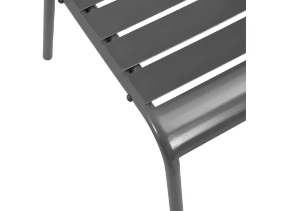 Chaises empilables de d'extérieur 2 pièces Acier Gris