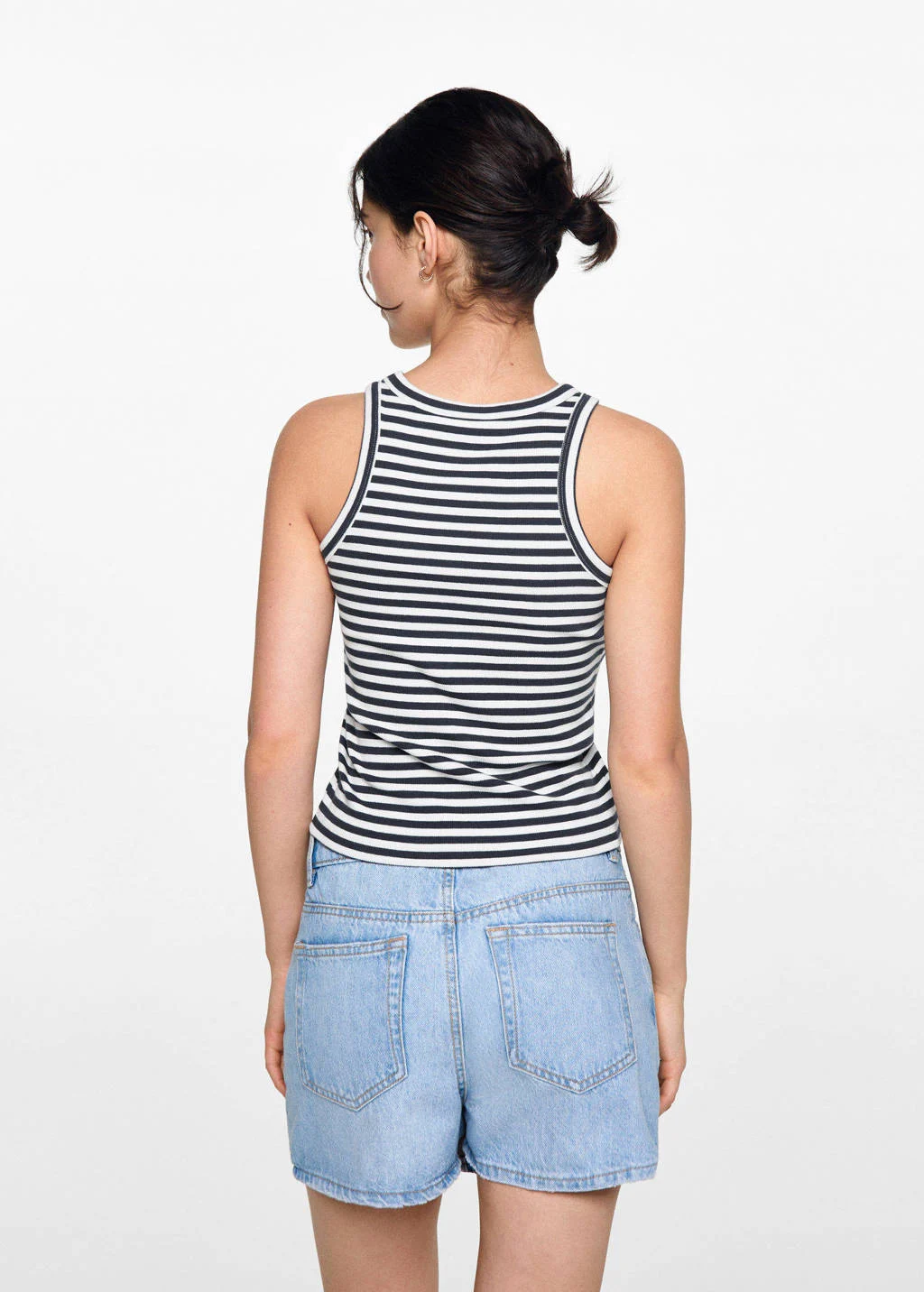 MANGO TEEN gestreeptetop donkerblauw/wit