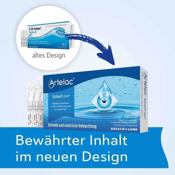 Artelac Splash EDO Augentropfen bei trockenen Augen, 60X0.5 ml