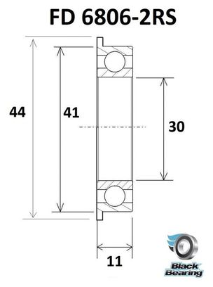 Roulement B3 - BLACKBEARING - fb 61806-2rs / 6806-2rs