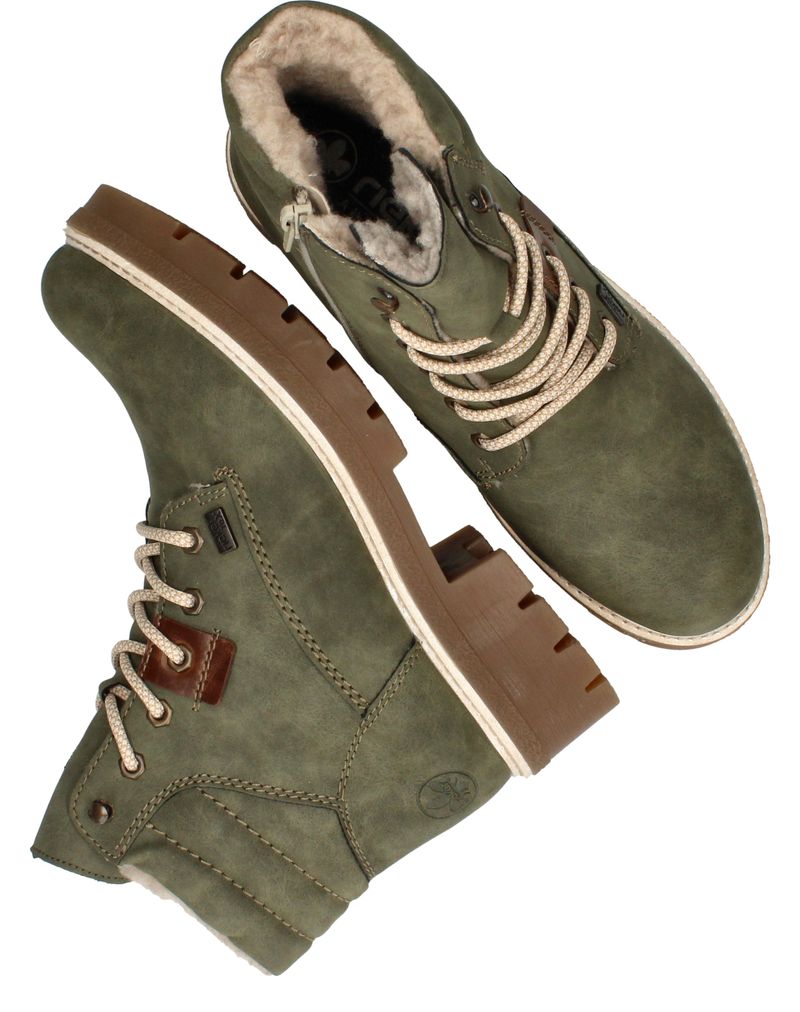 Rieker Veterboots Groen Dames