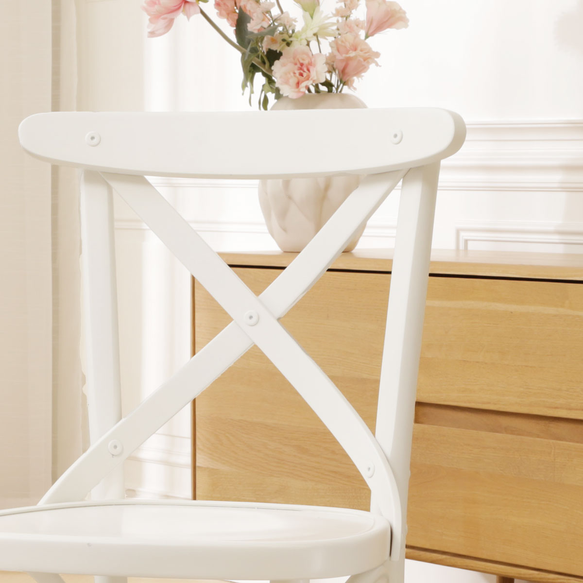 Houten eetkamerstoel Claire - Wit