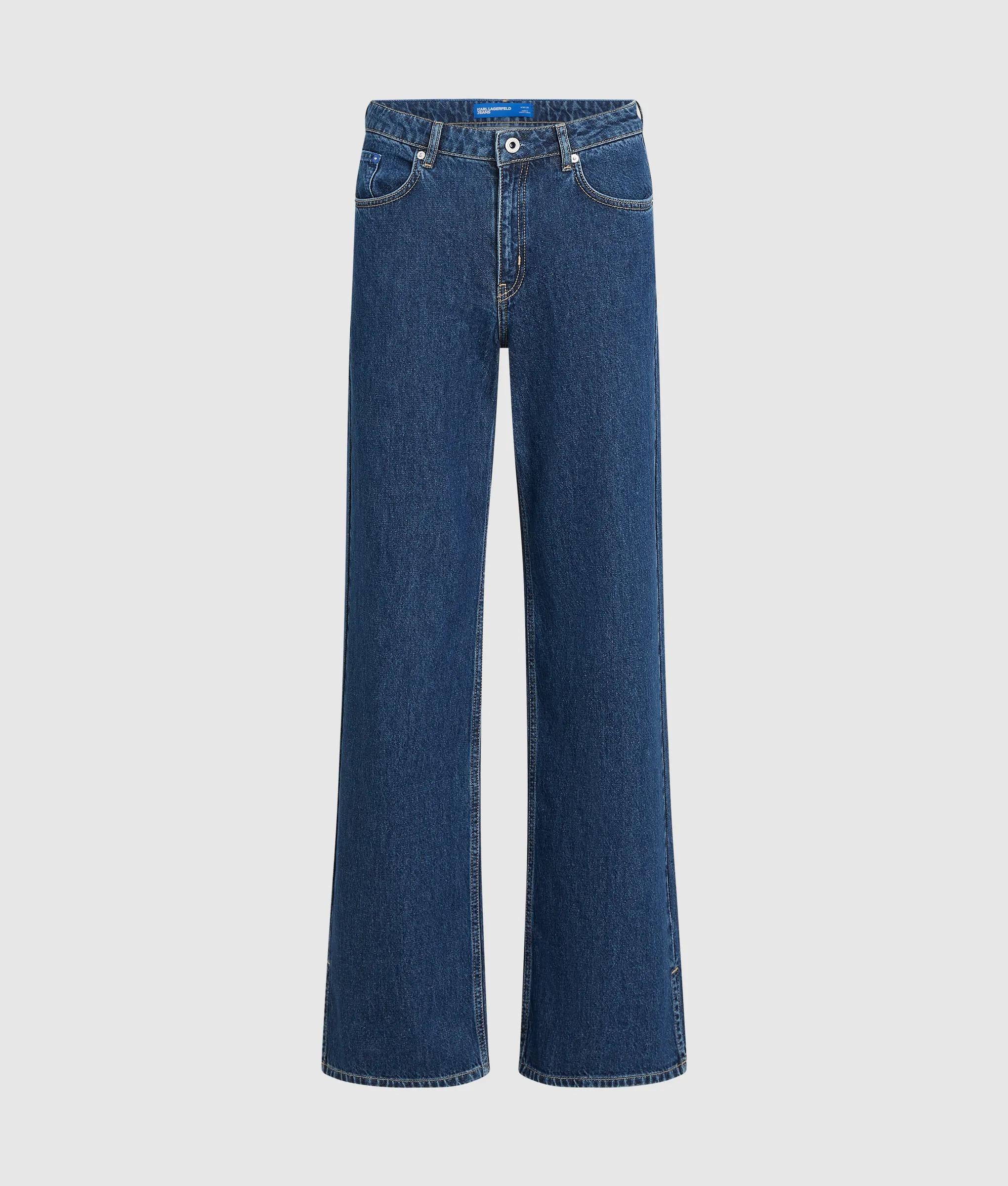 Jeans met splitten en halfhoge taille