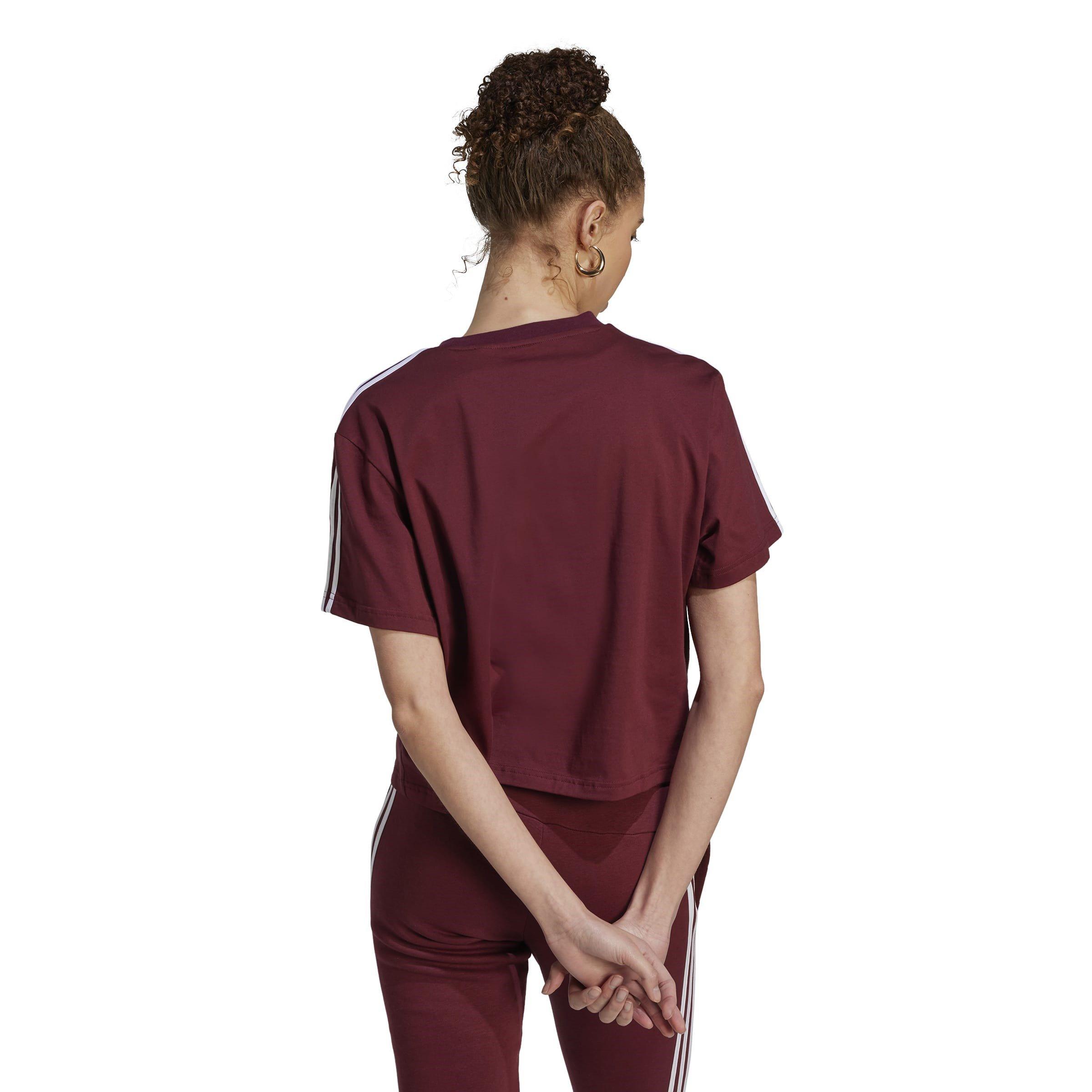 adidas Essentials 3 Stripes Single Jersey Crop Top Womens
