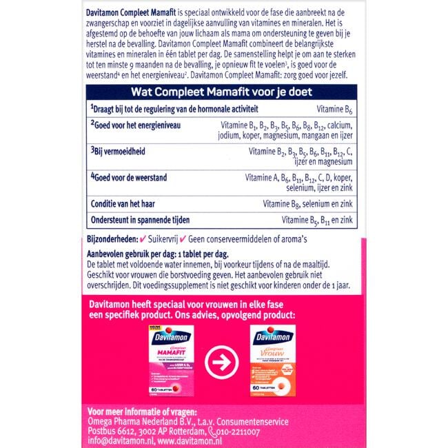 Davitamon Compleet Mamafit na Zwangerschap 60 Tabletten