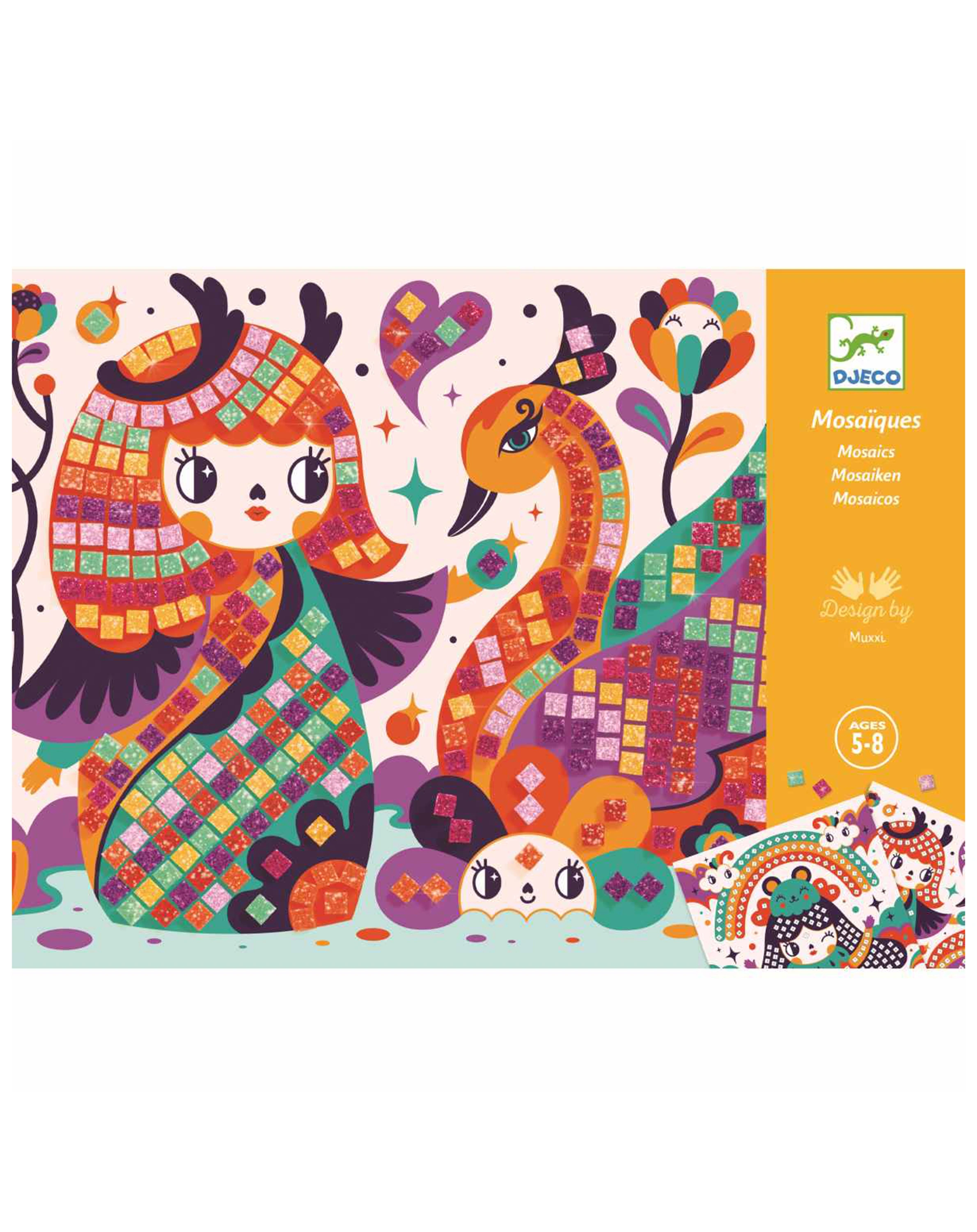 Mosaik-Bastelset GLITZER KOKESHI 9-teilig in bunt