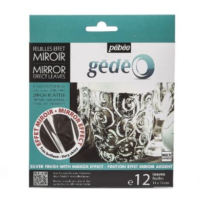 Pebeo Gedeo Silver Mirror Effect Metal Leaf: 14x14cm, Pack Of 12