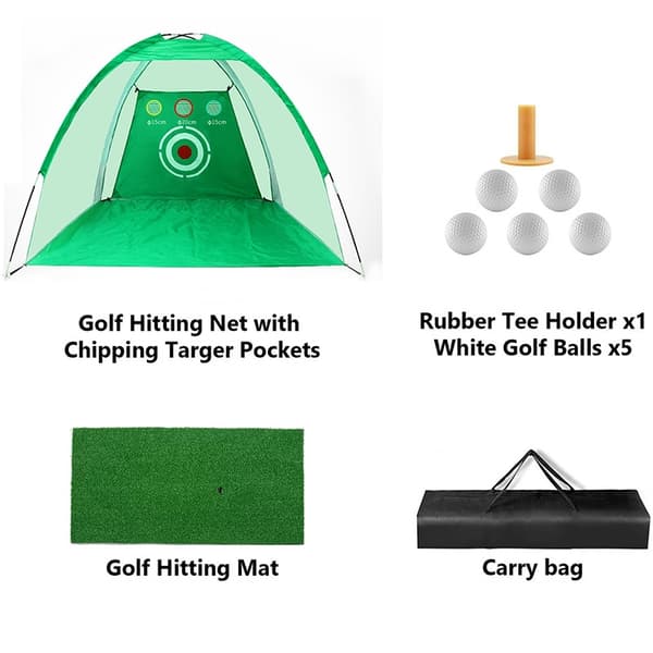 INF Golf Chipping Nett med slagmatte, treningsballer og tee