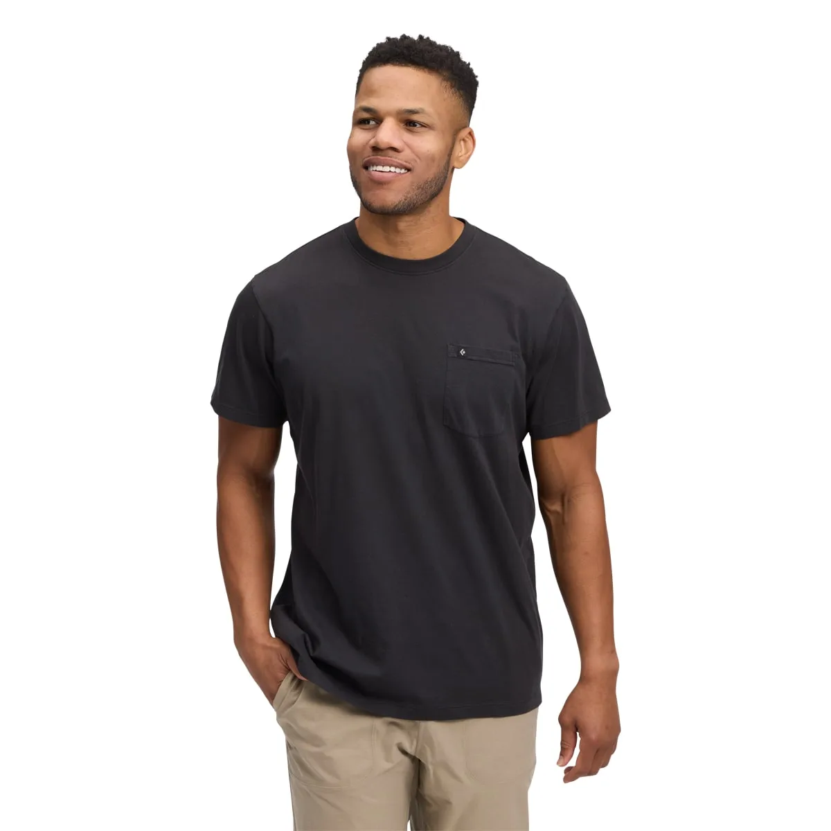 Black Diamond M Diamond Patch Ss Pocket Tee Black