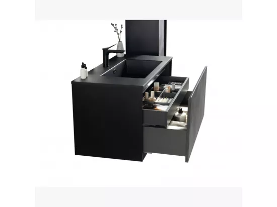 Ensemble de salle de bain 100 cm noir Aquasasso