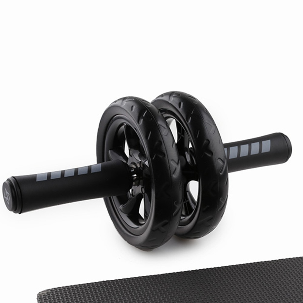 Bauch Trainer AB Roller Fitnessgerät Bauchmuskel Training   Kniematte - Schwarz