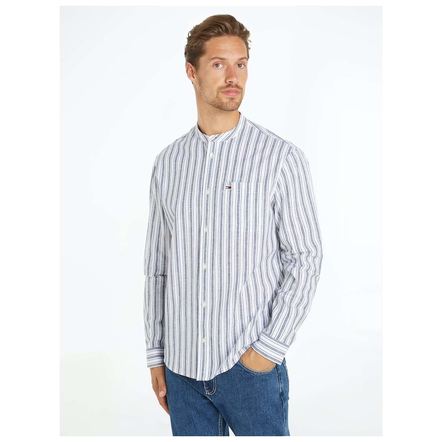 Tommy Jeans TJM MAO STRIPE LINEN BLEND SHI