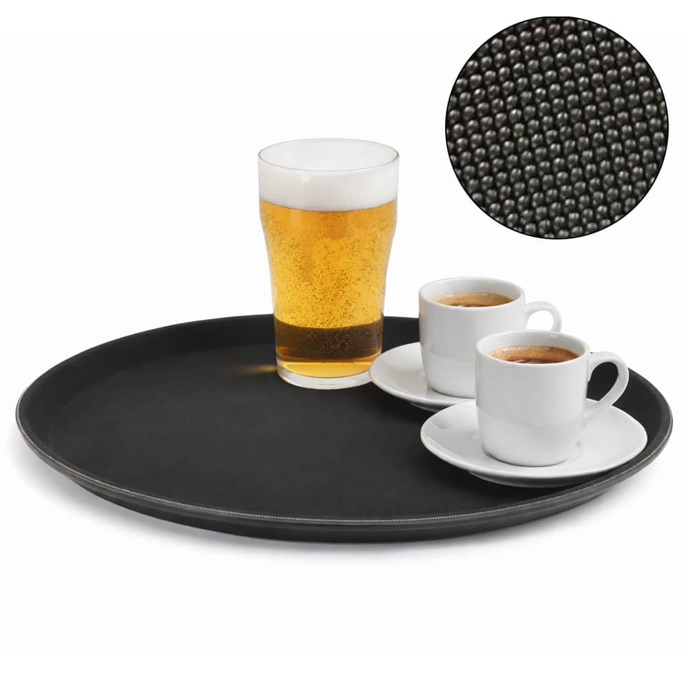 Plateau bistrot rond de 35 cm noir