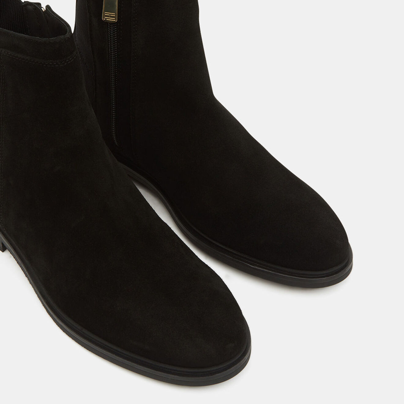 Tommy Hilfiger Bottines en Velours de Cuir Essentials noires