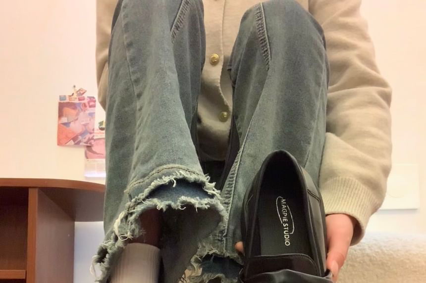 DURAC - Kunstleren loafers met plateauzool