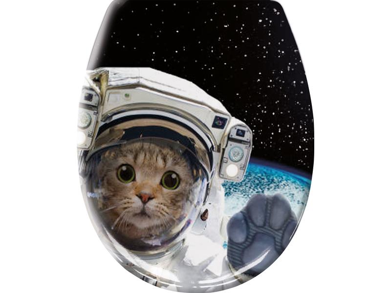 Kleine Wolke Toilettensitz Cosmo Cat mit Absenkautomatik, M Toilettensitz aus Duroplast