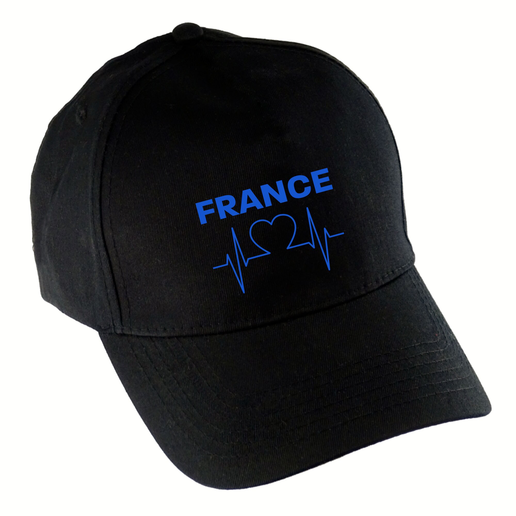 multifanshop® Baseballcap- France - Herzschlag - Druck blau