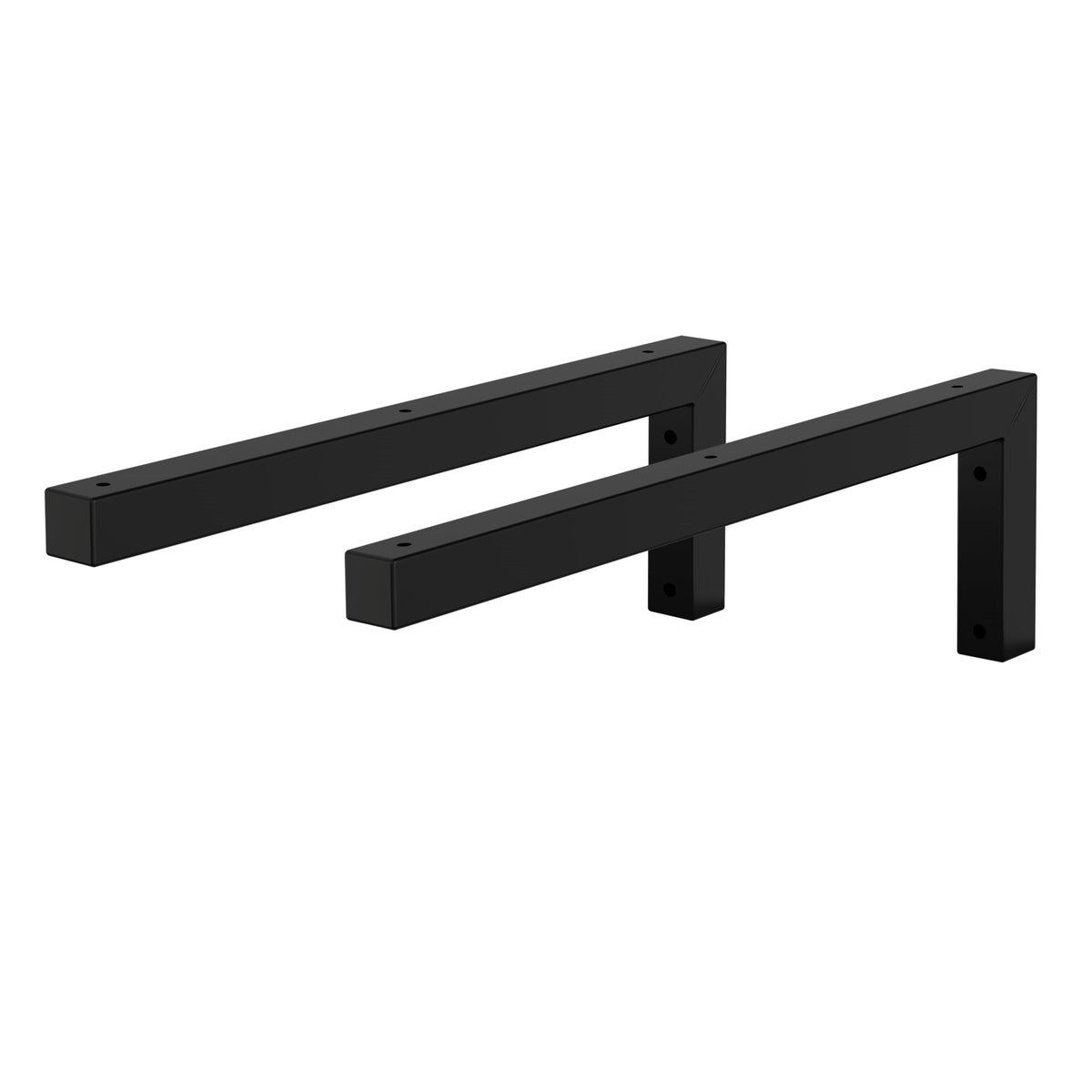 ML-Design 2-delige set L-vormige wandconsoles voor wastafels, 450x150 mm, zwart staal, design wastafelconsole, wandbevestiging voor wastafelblad, planchetconsole, planchethouder