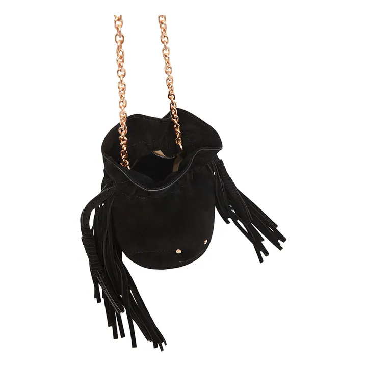 Vanessa Bruno Sac Bourse Mini Frange Othilia Chèvre Velours | Noir