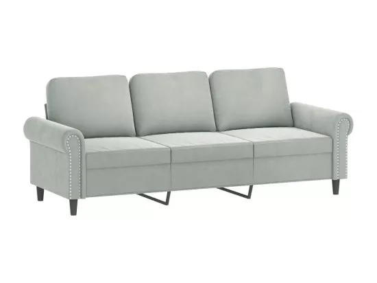 Ensemble de canapés 3 pièces avec coussins Gris clair Velours