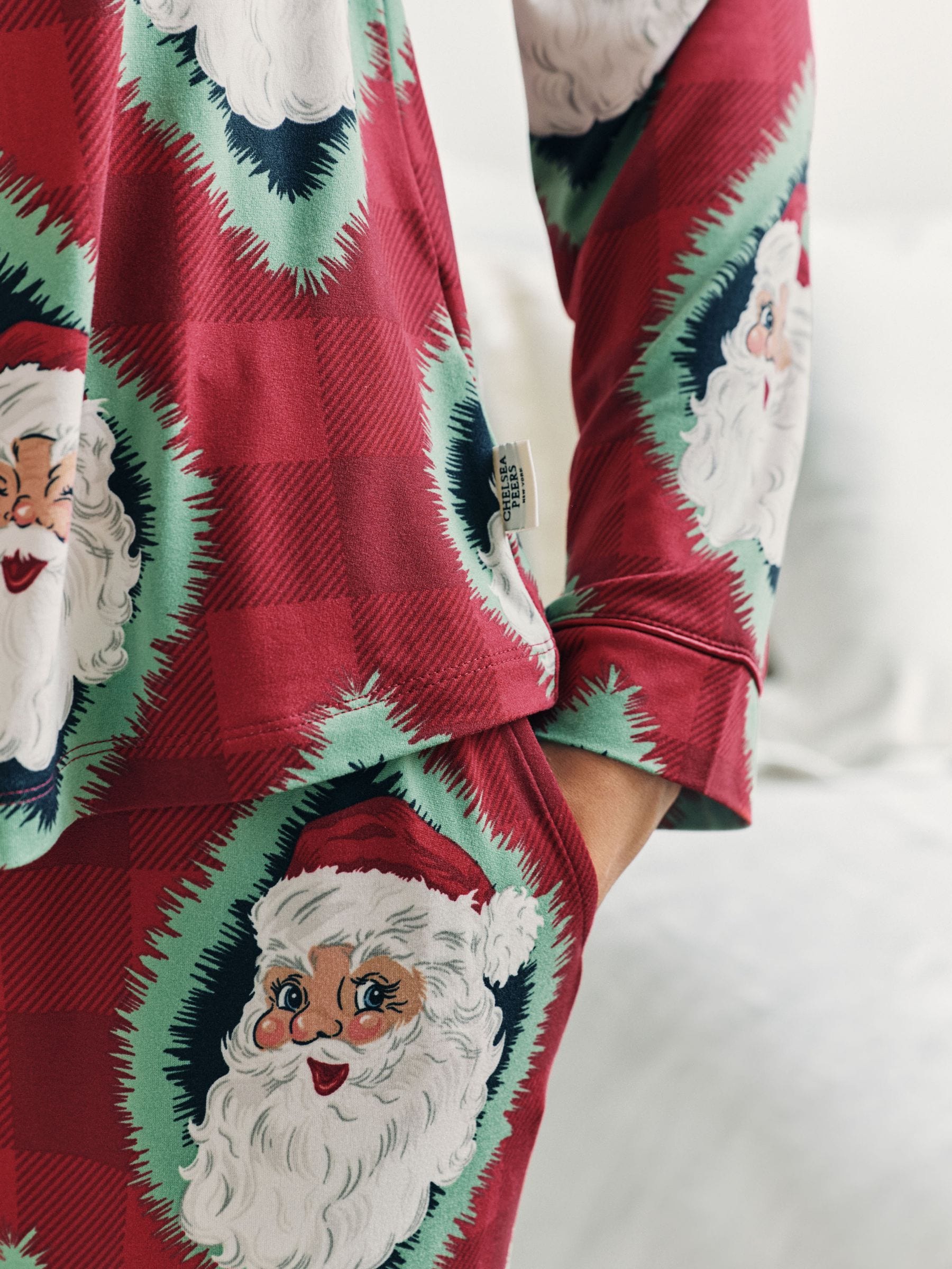 Chelsea Peers Christmas Jolly Santa Print Long Pyjamas Set