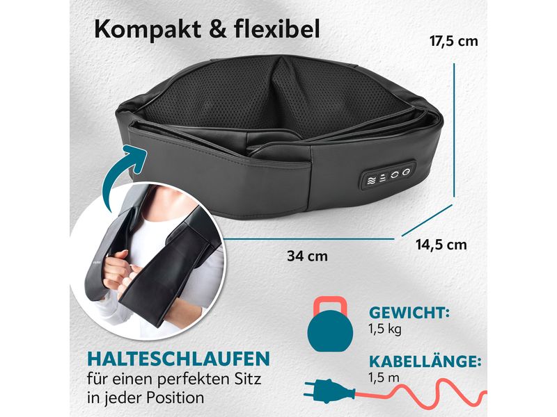 VITALmaxx Nacken-Massagekissen 12 V, Schwarz Shiatsu-Massagegerät