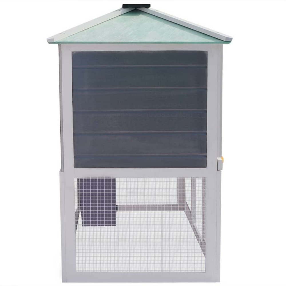 Cage clapier double pour animaux 130 x 68 x 105 cm bois vert blanc